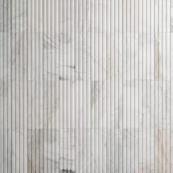 Open Box MSI Arabescato Venato White 4 in. x 12 in. Fluted Honed Marble Mosaic Wall Tile (4.95 sq. ft./Case)
