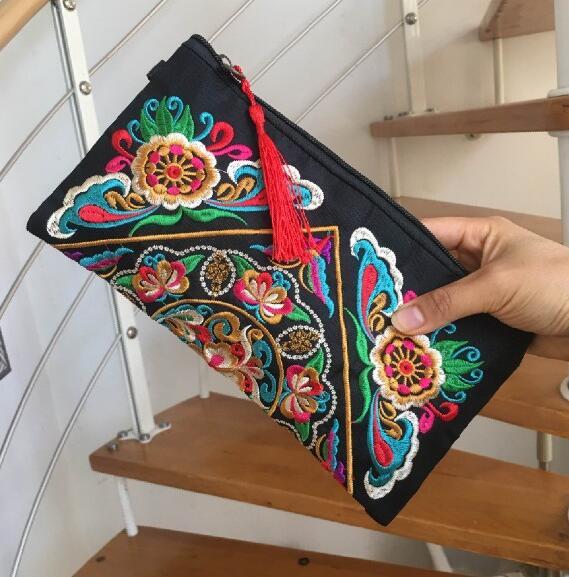 The Artisan's Bloom - Hand-Embroidered Cotton Hand Purse