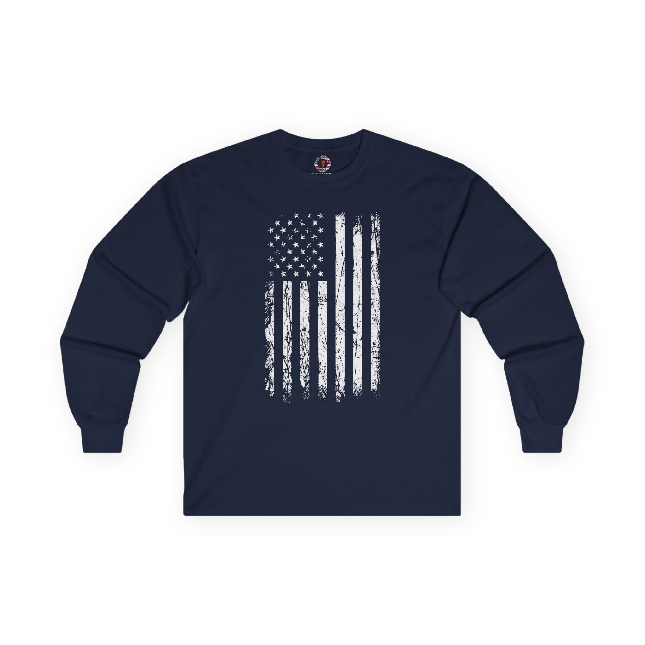 American Grunge Flag Long Sleeve Tee