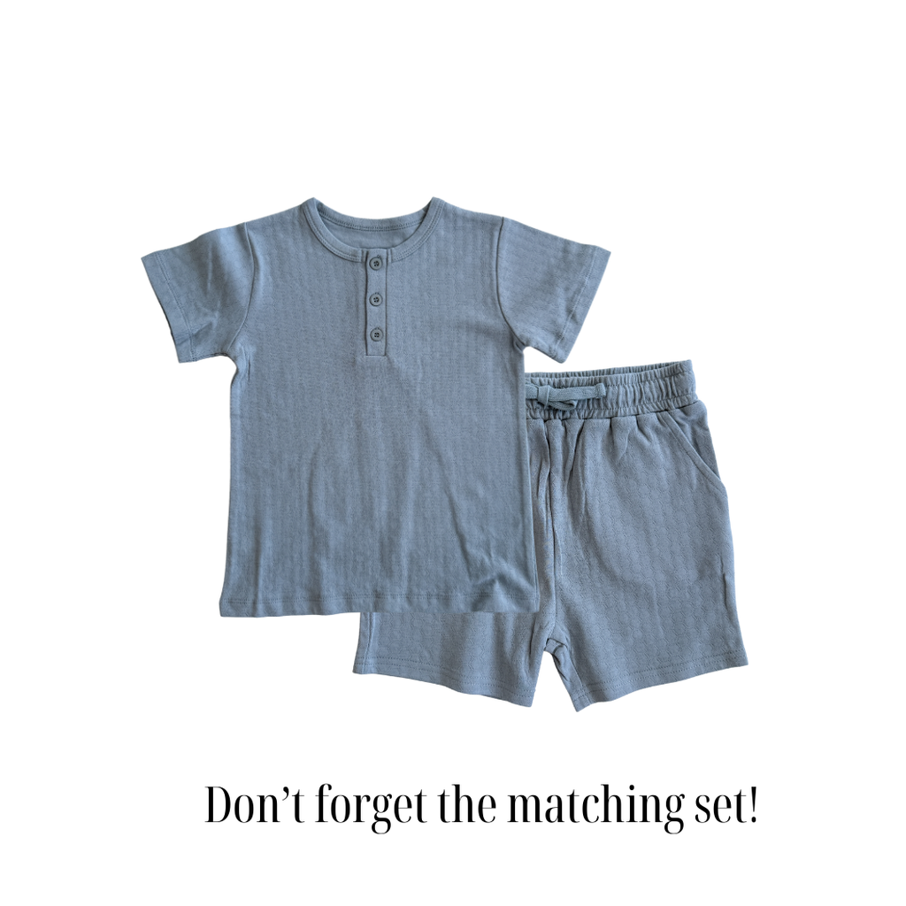 Organic Cotton Pointelle Tee - Slate
