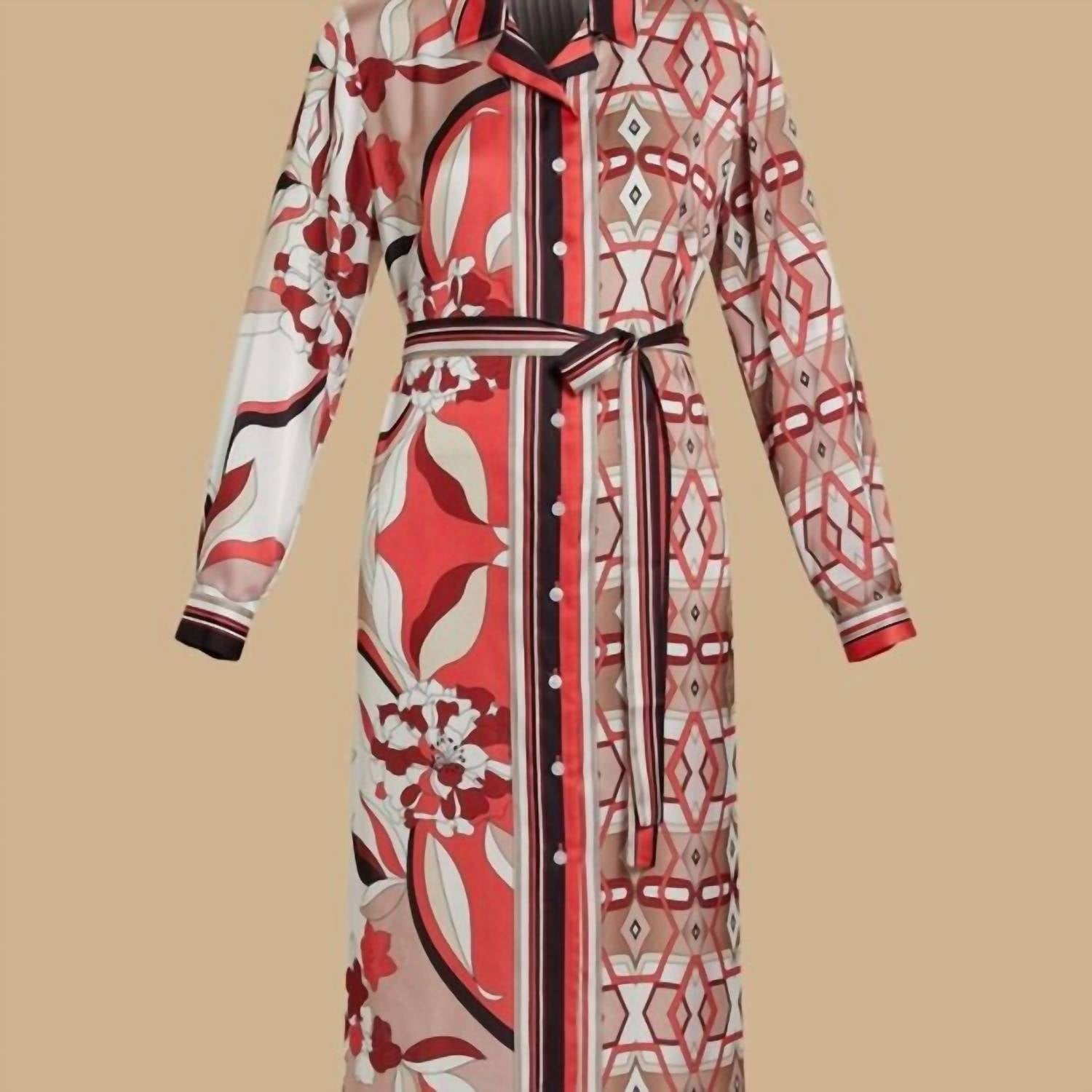 Divinita Printed Satin Midi Dress