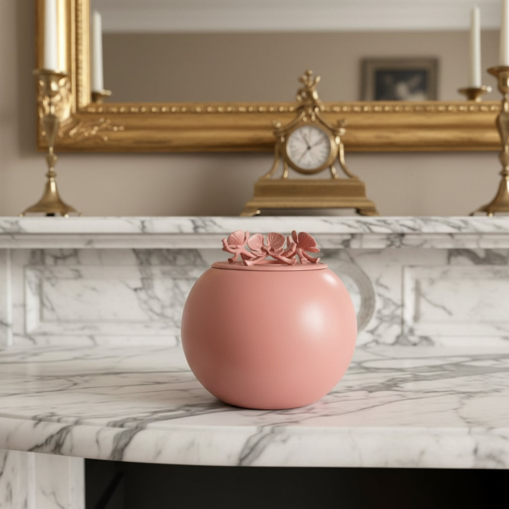 Orchid Urn for Dog & Pet Ashes - Handmade [CORAL]