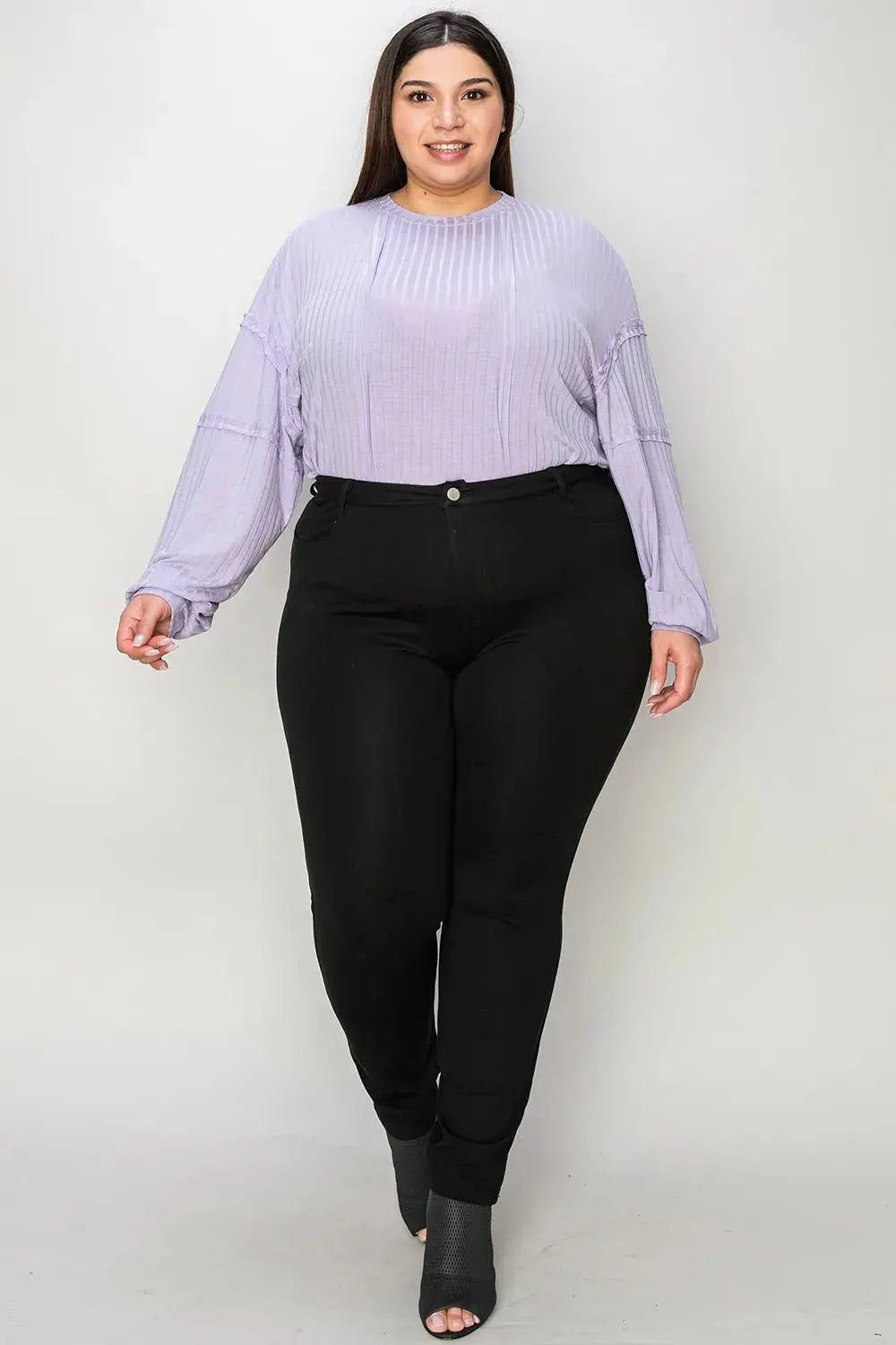 Basic Bae Full Size Round Neck Ribbed Long Sleeve T Shirt