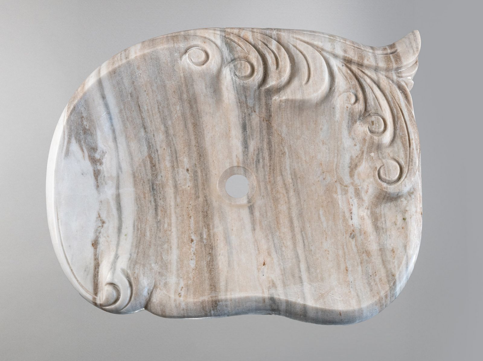 Marble Sink – Luxury Stone Sink Bathroom Basin (45x55x15 cm), Handcrafted Natural Marble Vanity Bowl