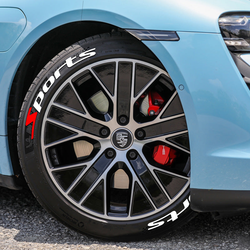 SPORTS series car tire letter sticker DIY sticker personalized modification sticker 3D three-dimensional all-in-ode tire sticker