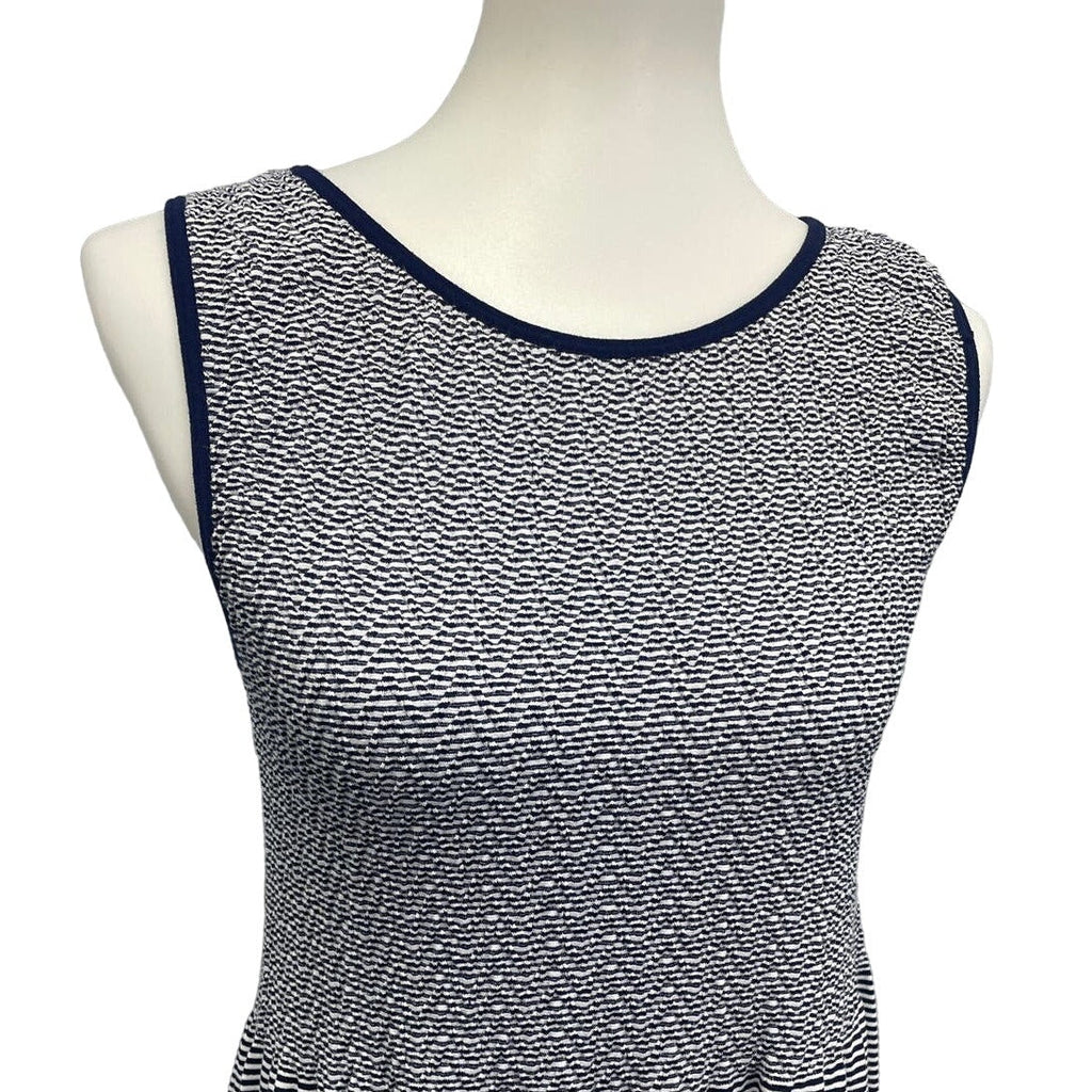 Lark & Grey Womens Medium Sleeveless Navy Striped Cotton Blend Maxi Dress