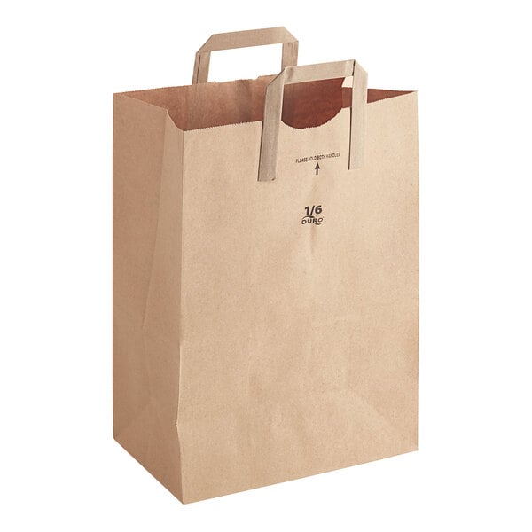 Duro Bag Natural Kraft Paper Barrel Sack with Handles, 12 x 7 x 17 in (QTY 300), SKU 88885