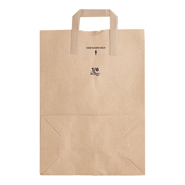 Duro Bag Natural Kraft Paper Barrel Sack with Handles, 12 x 7 x 17 in (QTY 300), SKU 88885