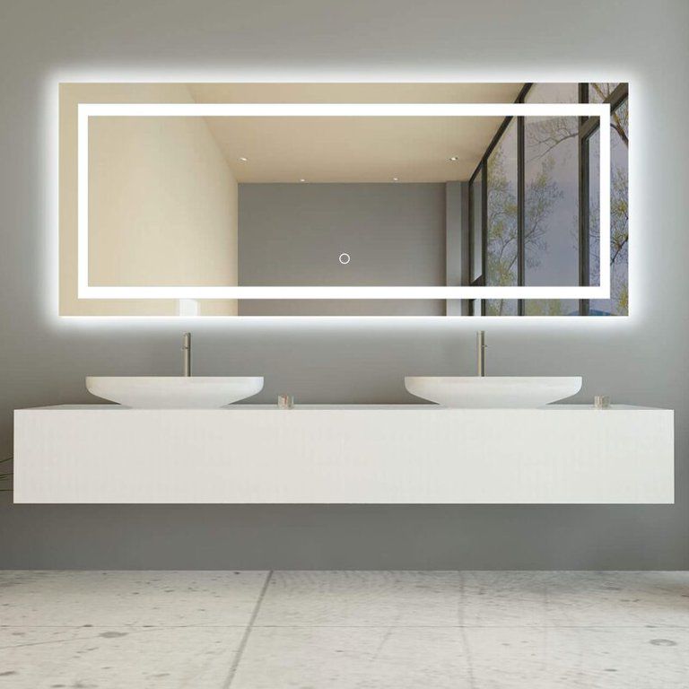 LED Full Length Mirror – Lighted Floor & Wall Mounted Vanity Mirror, Modern Dressing Mirror with Backlit Frame