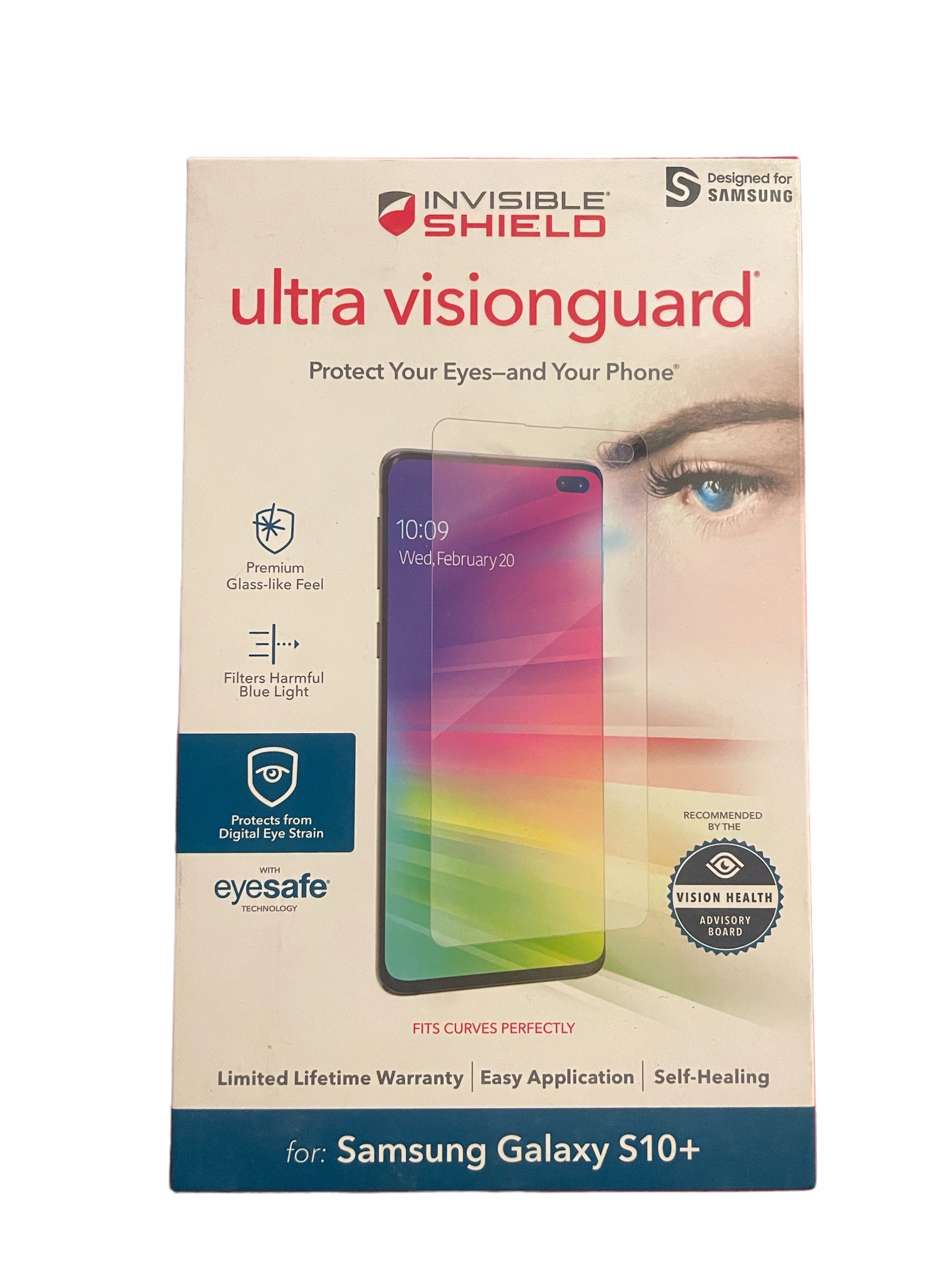 ZAGG InvisibleShield Ultra VisionGuard - Protect Your Eyes and Your Phone - for Samsung Galaxy S10+ - Case Friendly Screen Protection