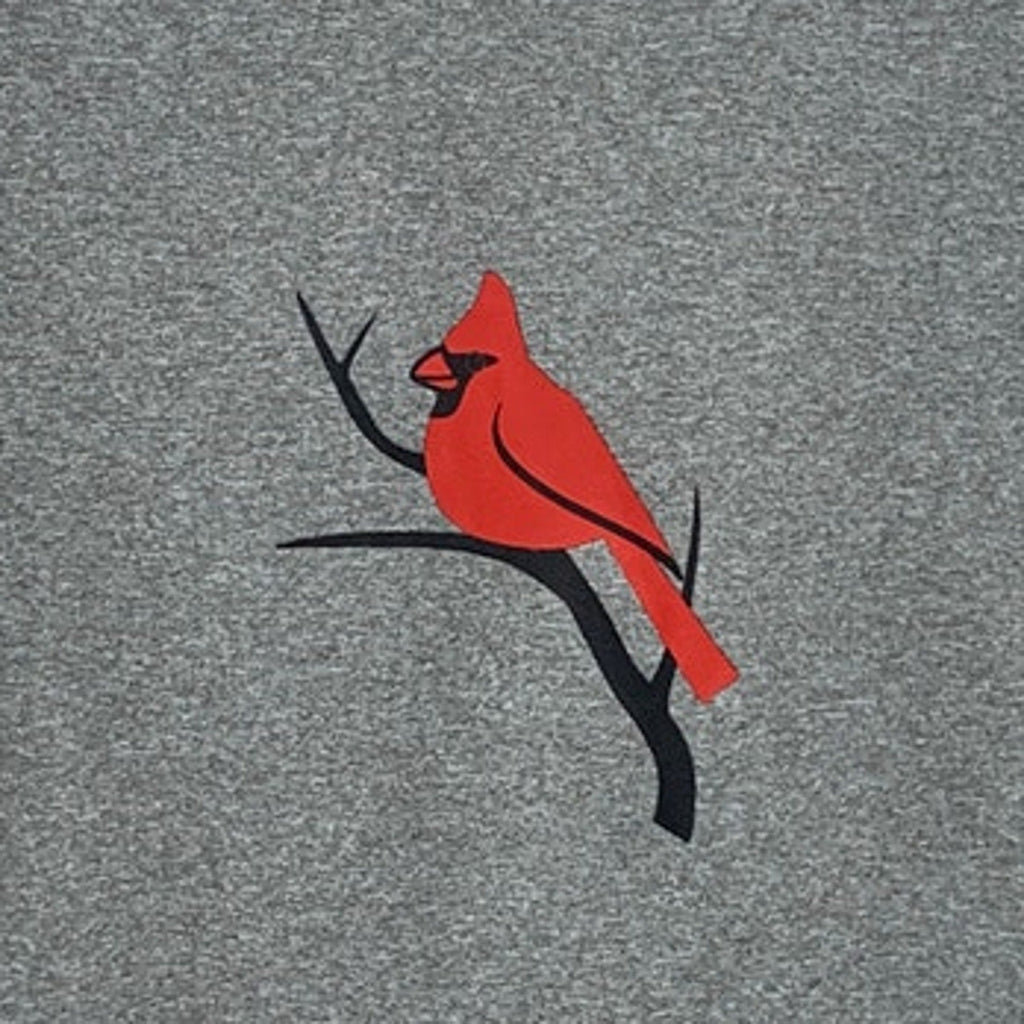 New Hand Printed Youth Boys Medium Red Cardinal Bird Short Sleeve Tee Shirt