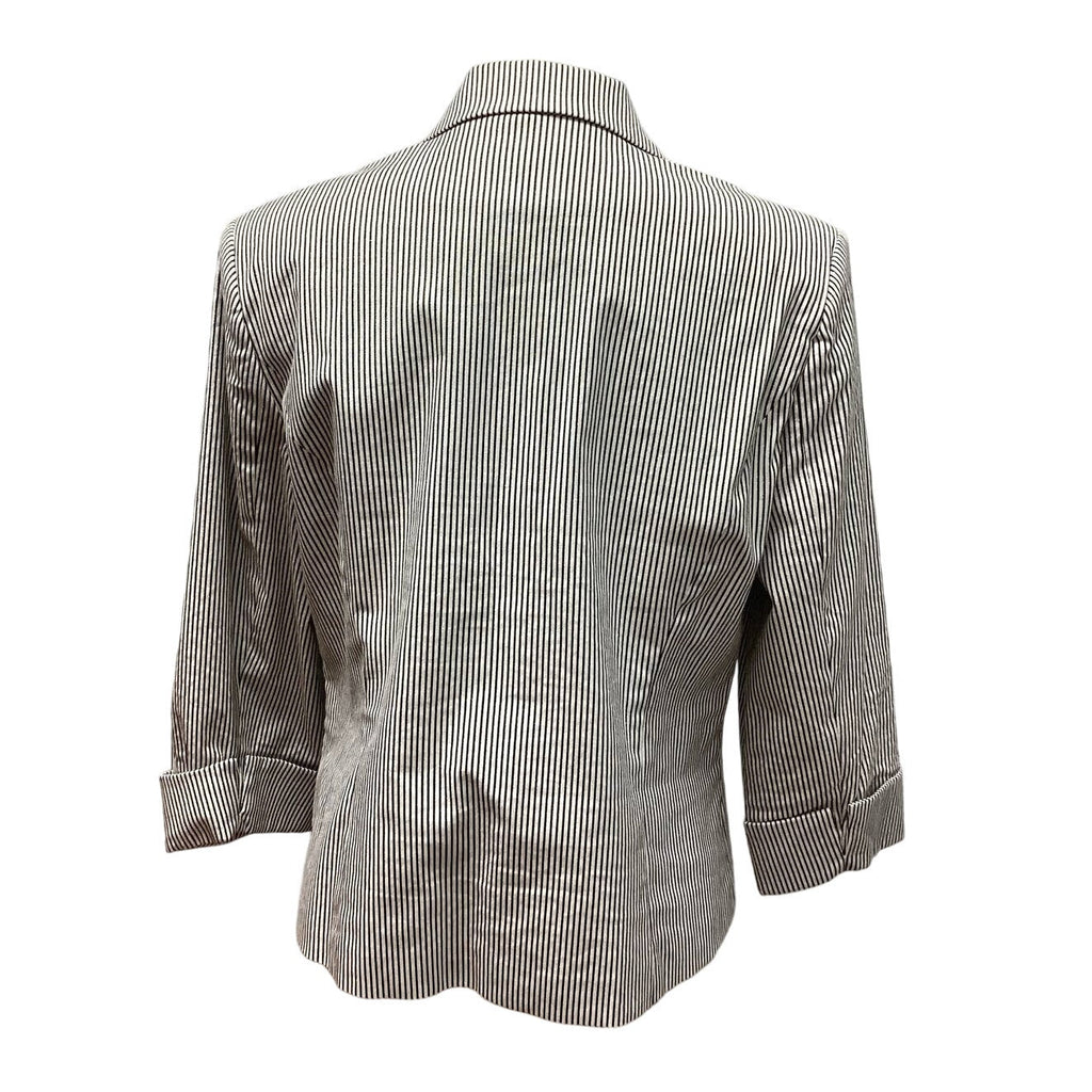 Dress Barn Medium Pin Stripe Cotton Blend Long Sleeve 3 Button Blazer Jacket