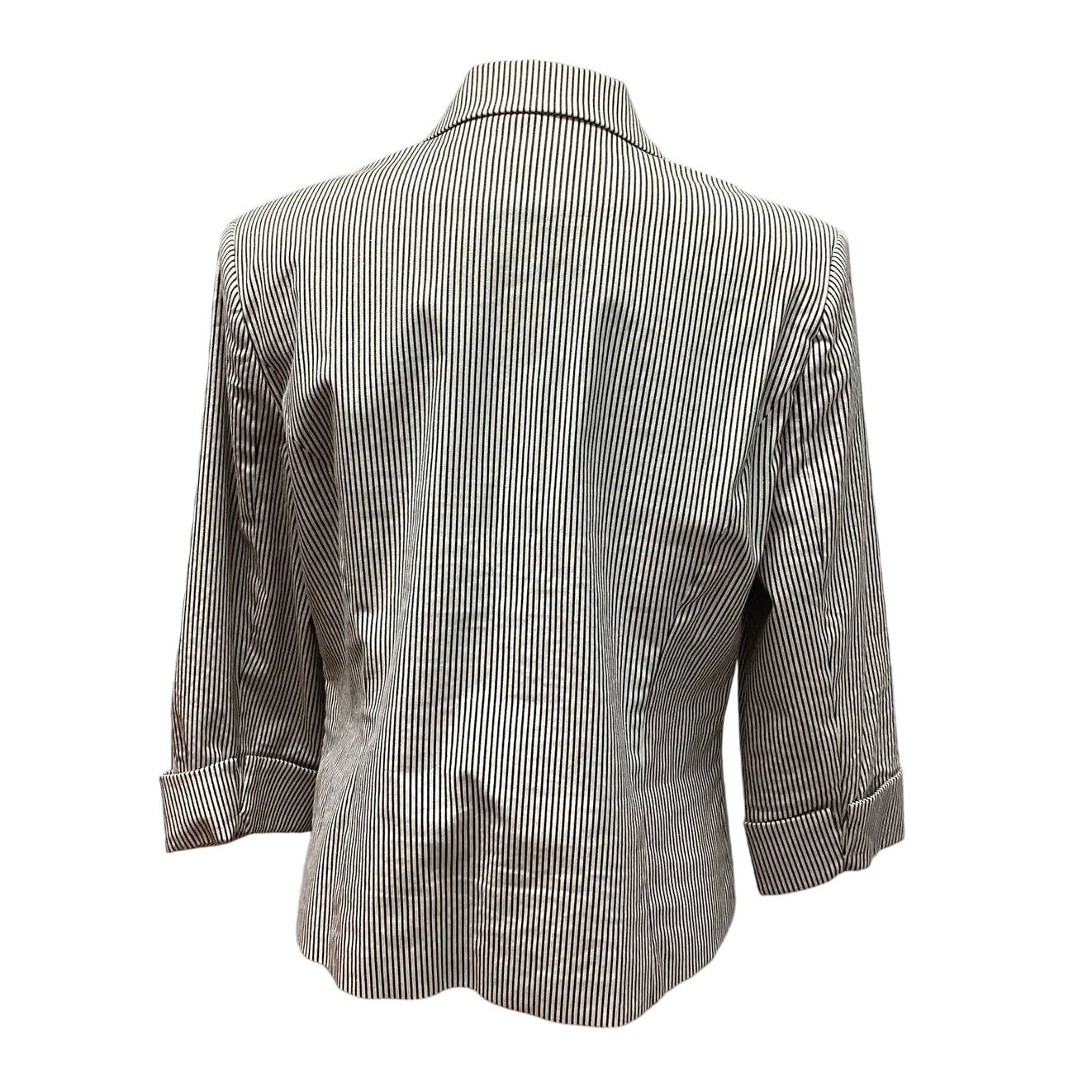 Dress Barn Medium Pin Stripe Cotton Blend Long Sleeve 3 Button Blazer Jacket