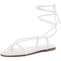 New Shoe Land Womens Size 6 White Lace-Up Open Toe Gladiator Flat Sandal Shoes