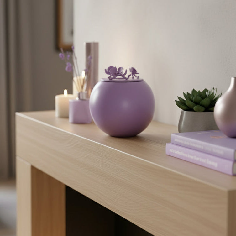 Orchid Urn for Loved ones [Keepsake Size] Handmade - LAVENDER