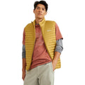 New Eddie Bauer Mens Large Gold Yellow Microlight 650 FP Down Zip Up Puffer Vest