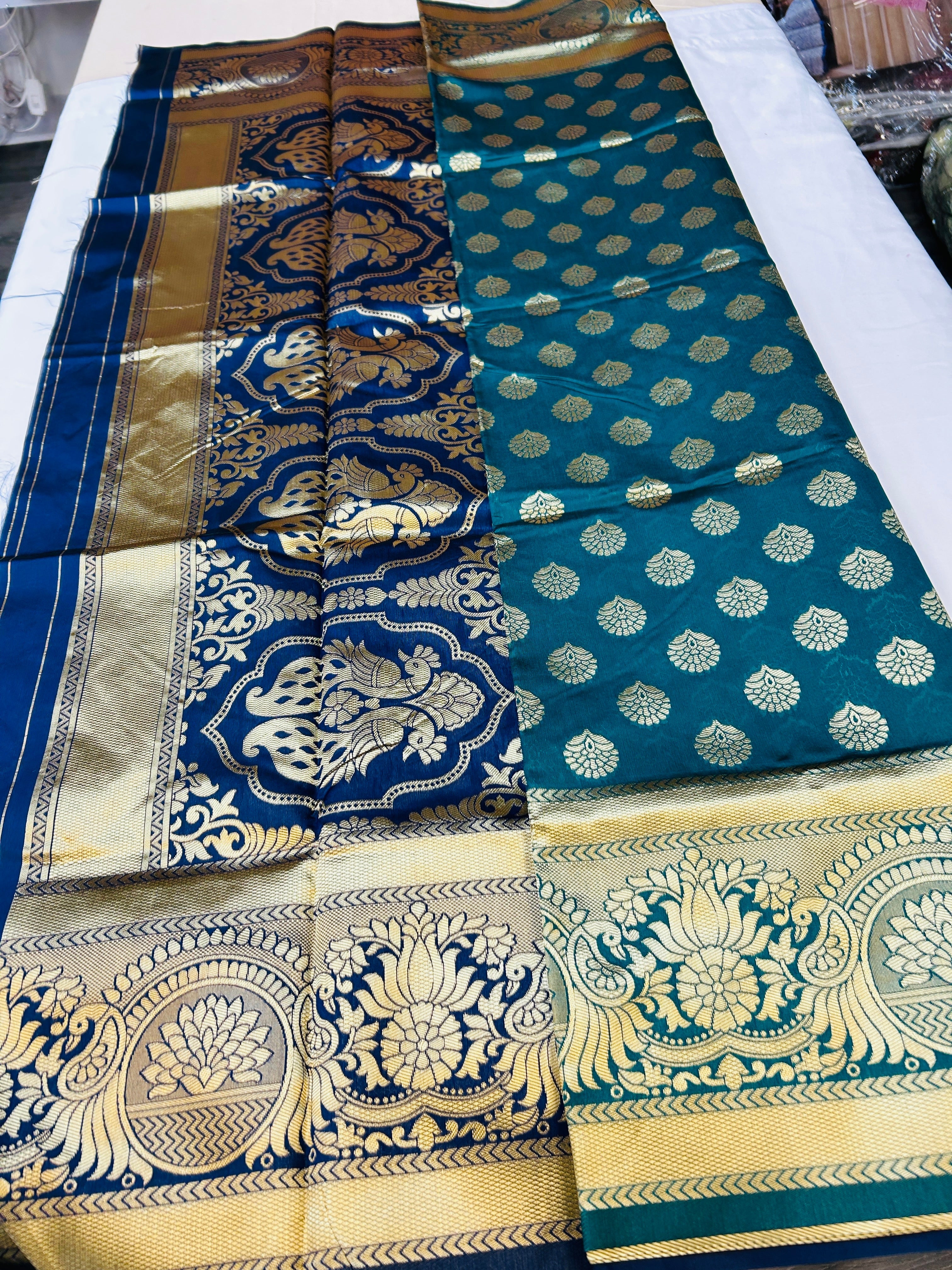 Silk cotton saree / with blouse piece