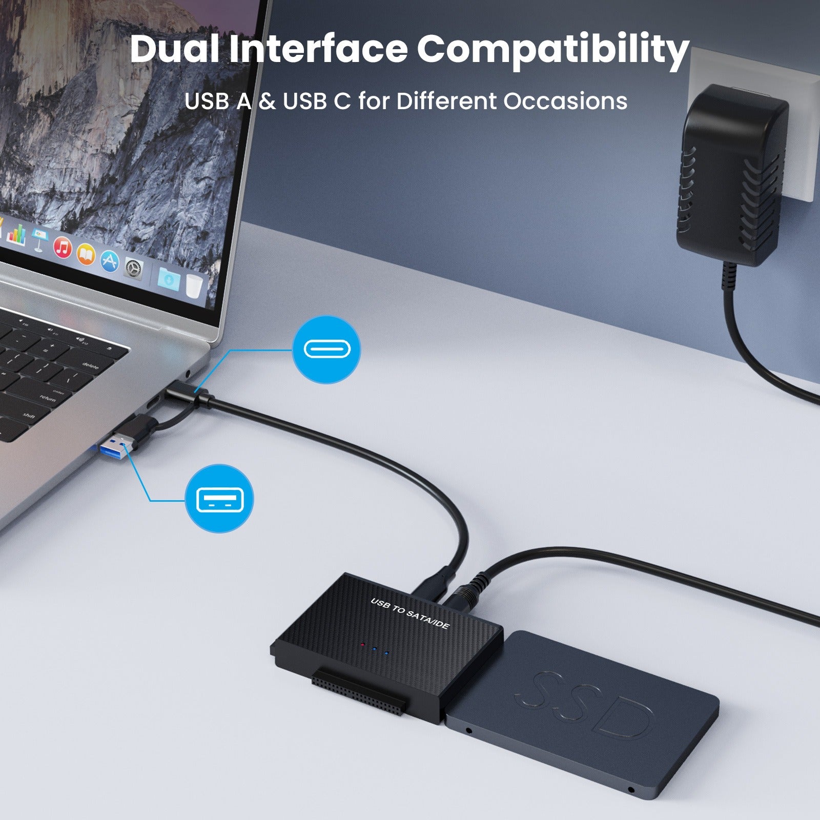 TYPE-C hard drive adapter USB3.1 to SATA IDE easy drive cable 2.5-inch 3.5-inch adapter cable