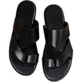 New Gorglitter Mens Size 10 Black Faux Leather Thong Flip Flop Flat Sandal Shoes