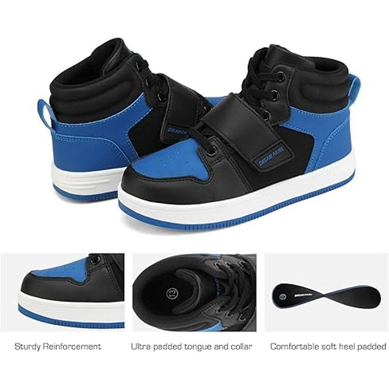 Dream Pairs Boys Size 2 Blue Black Hook Loop High Top Sneaker Athletic Shoes