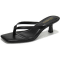 Lullasong Womens Size 7.5 Black Open Toe 2.5" Kitten Heel Slide On Sandal Shoes