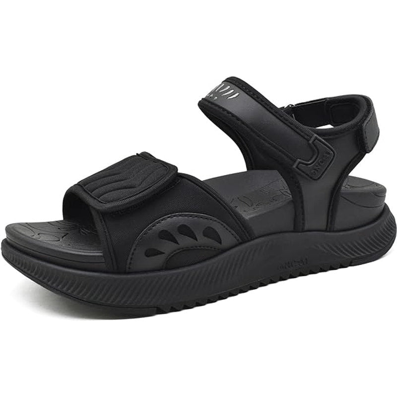 Oncai Mens Size 12 black Hook Loop Arch Support Hiking Walking Athletic Sandals