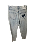 Women's Straight Jeans With Heart Back Pocket