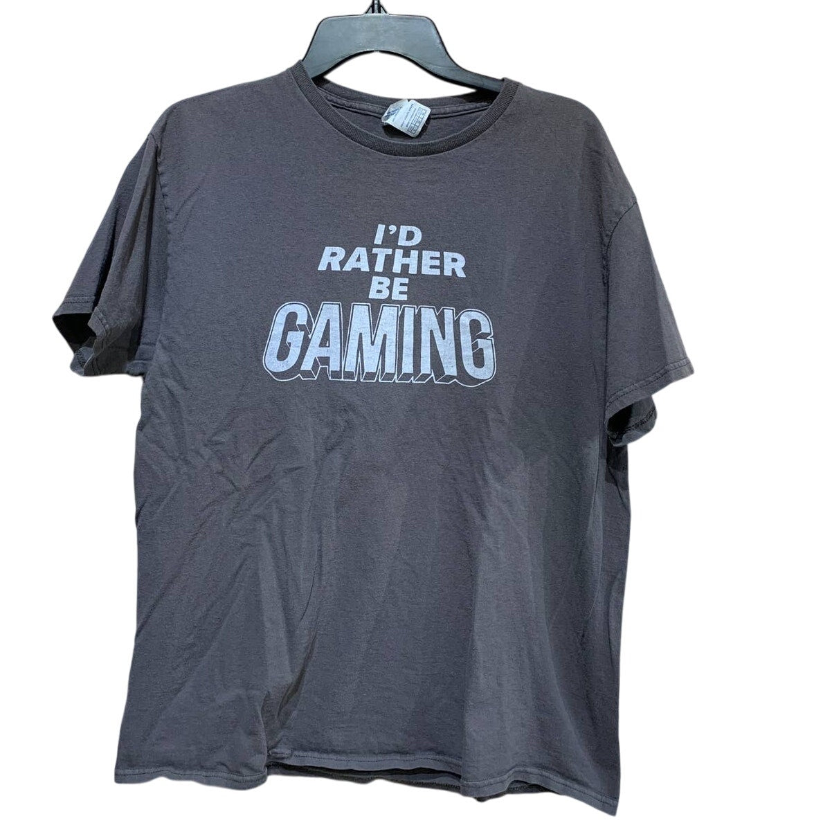Large I Would Rather Be Gaming Short Sleeve 100% Pre Shrunk Cotton Crew Neck Tee