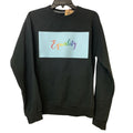 Upcycled Hand Printed Mens Medium Equality Pride Rainbow Crew Neck Sweatshirt