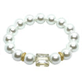 Stretch Pearl Bracelet with Crystal Accent