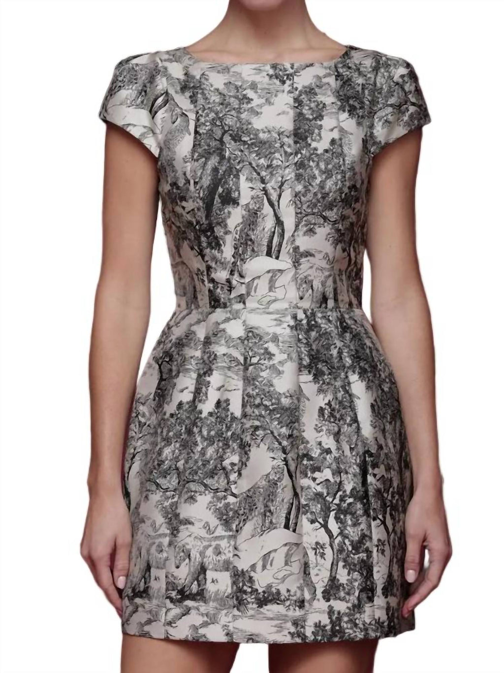 Toile Print Tailored Mini Dress
