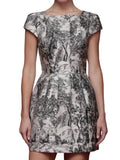 Toile Print Tailored Mini Dress