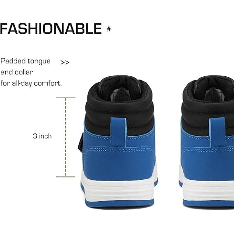 Dream Pairs Boys Size 2 Blue Black Hook Loop High Top Sneaker Athletic Shoes