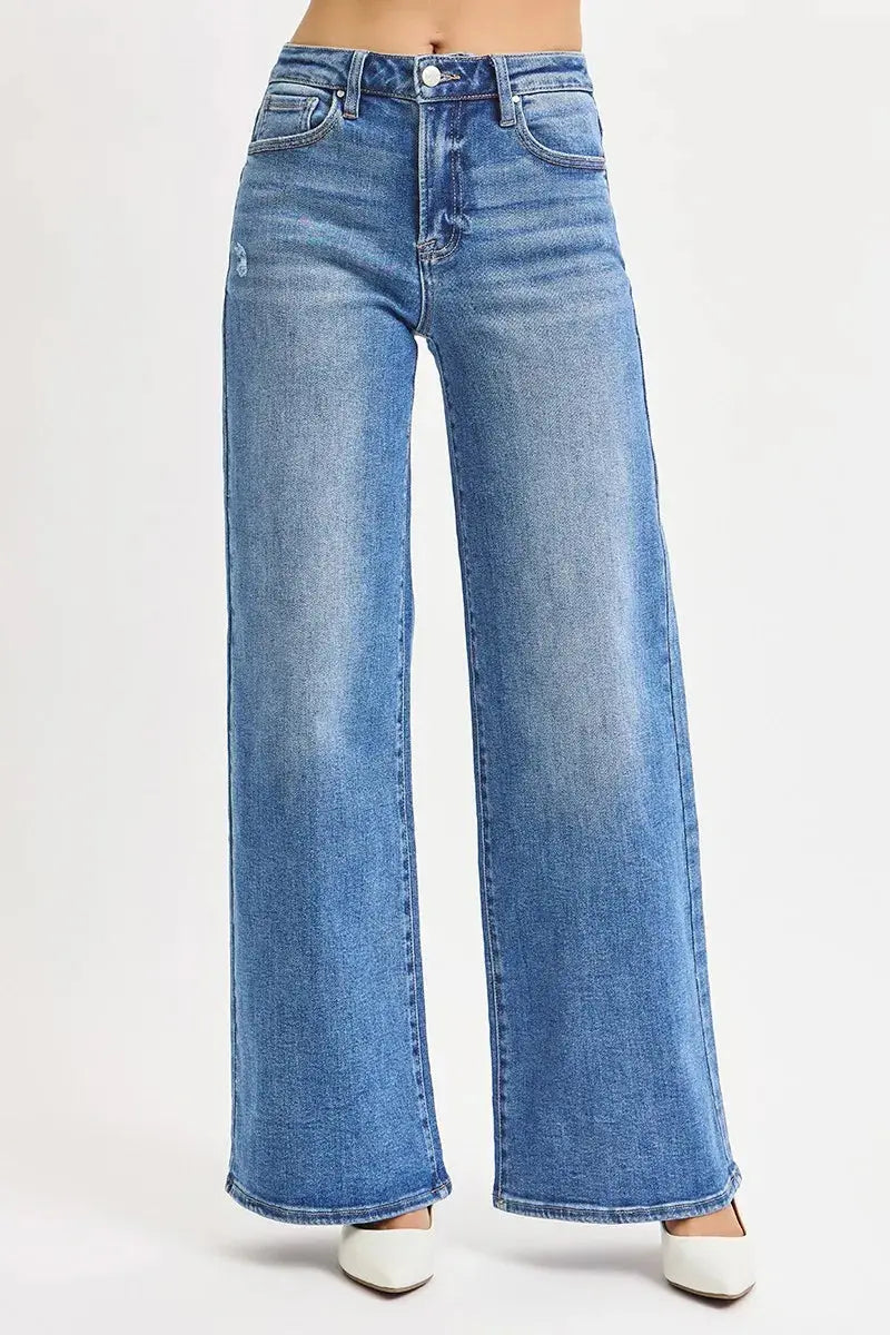 Plus Size High Rise Wide Leg RISEN Jeans