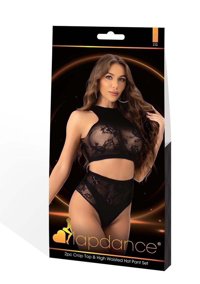 2pc Crop Top and High Waisted Hot Pant