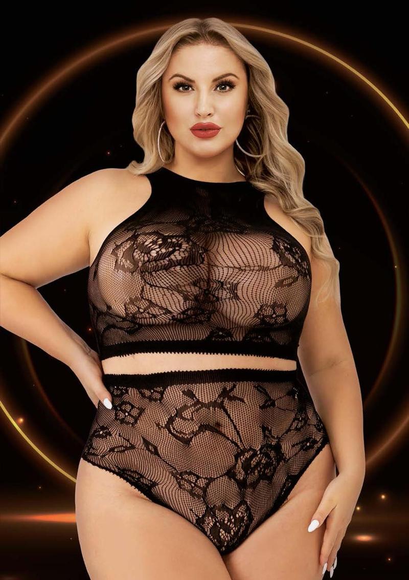 2pc Crop Top and High Waisted Hot Pant