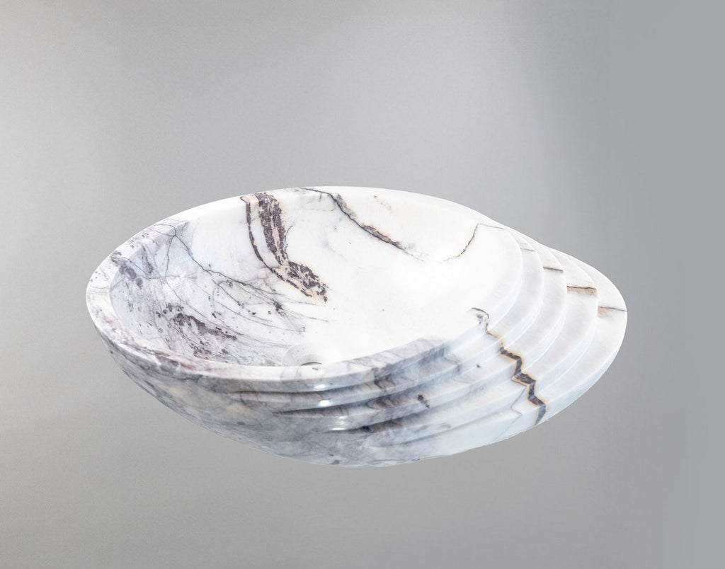 Marble Sink – Luxury Stone Sink Bathroom Basin (40x60x15 cm), Handcrafted Natural Marble Vanity Bowl