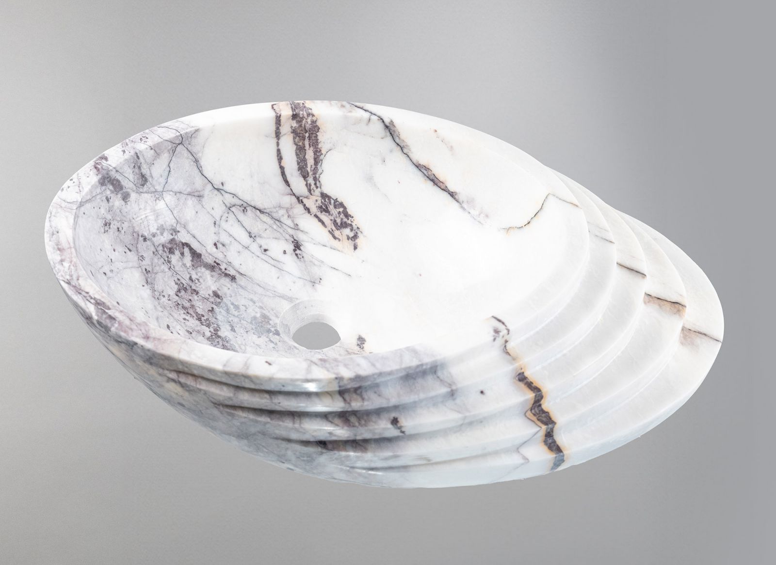 Marble Sink – Luxury Stone Sink Bathroom Basin (40x60x15 cm), Handcrafted Natural Marble Vanity Bowl