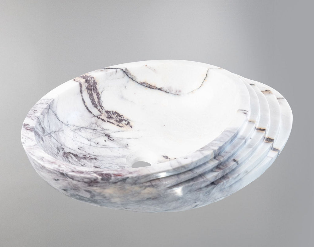 Marble Sink – Luxury Stone Sink Bathroom Basin (40x60x15 cm), Handcrafted Natural Marble Vanity Bowl