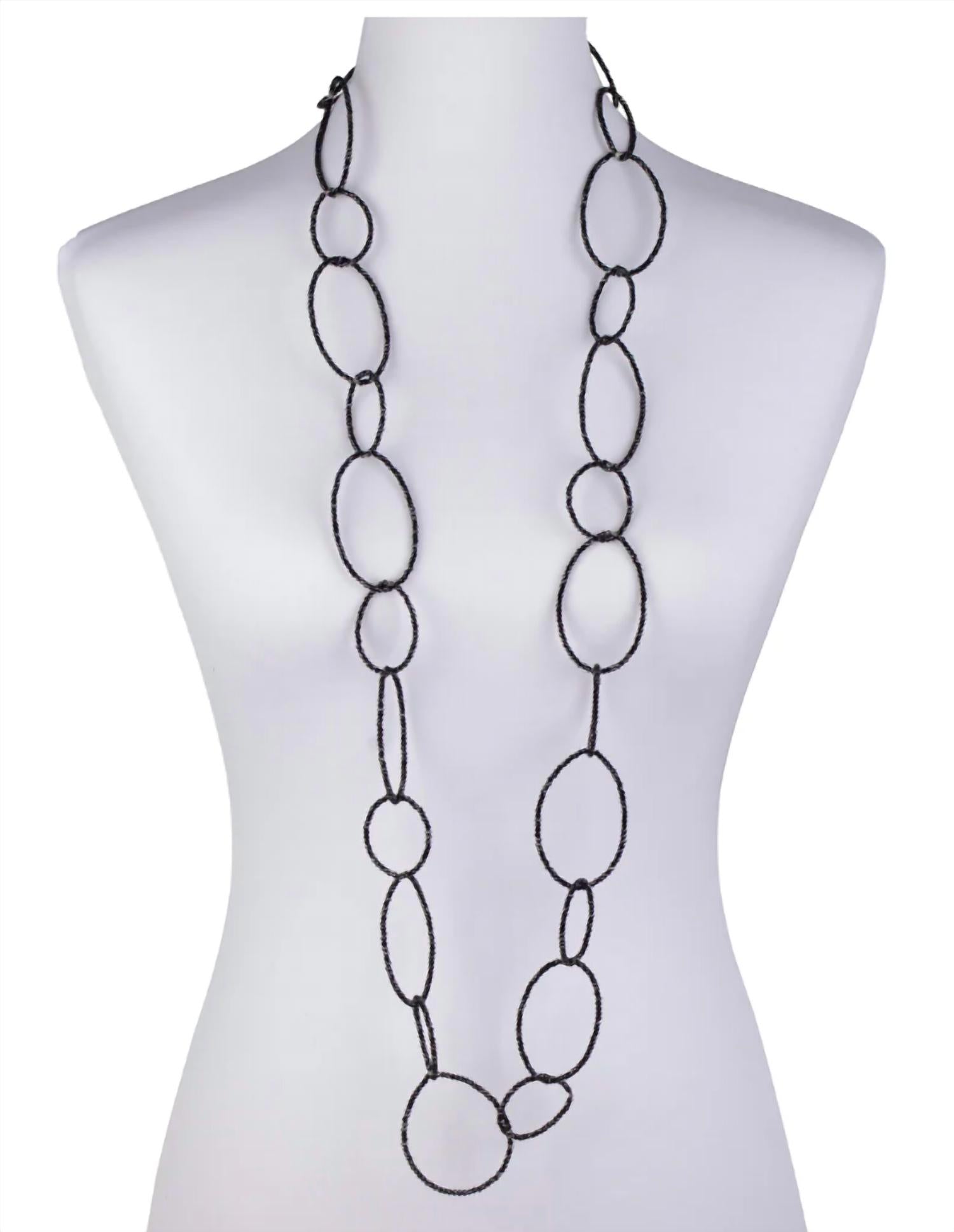 New Thames Hand Beaded Cut Crystal Loops Necklace