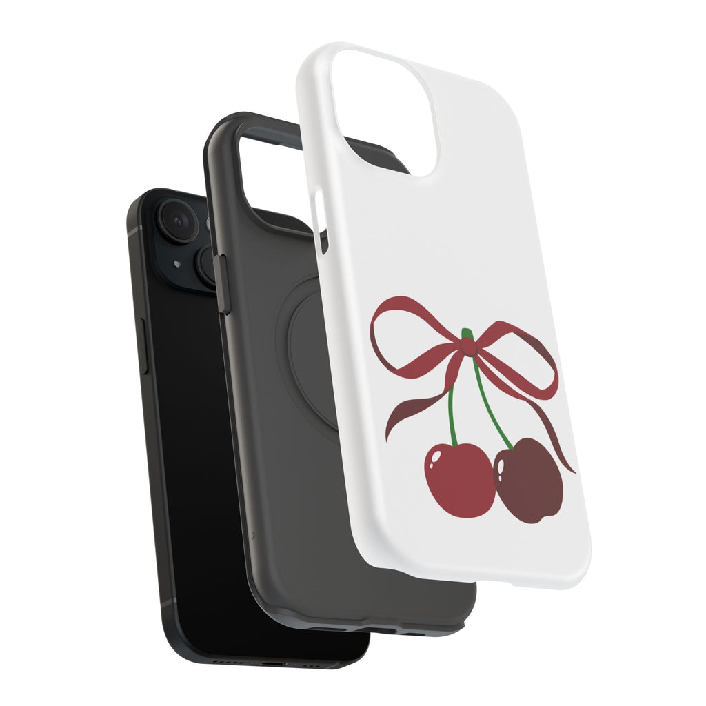 Customizable: Cherry Bow Impact-Resistant Case for Smartphones | Cute Phone Cover | Gift for Her | Cherry Lover's Accessory | Durable Phone Case