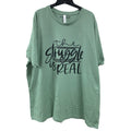 New Hand Printed Womens 4XL The Struggle Is Real Short Sleeve PolyCotton T-Shirt