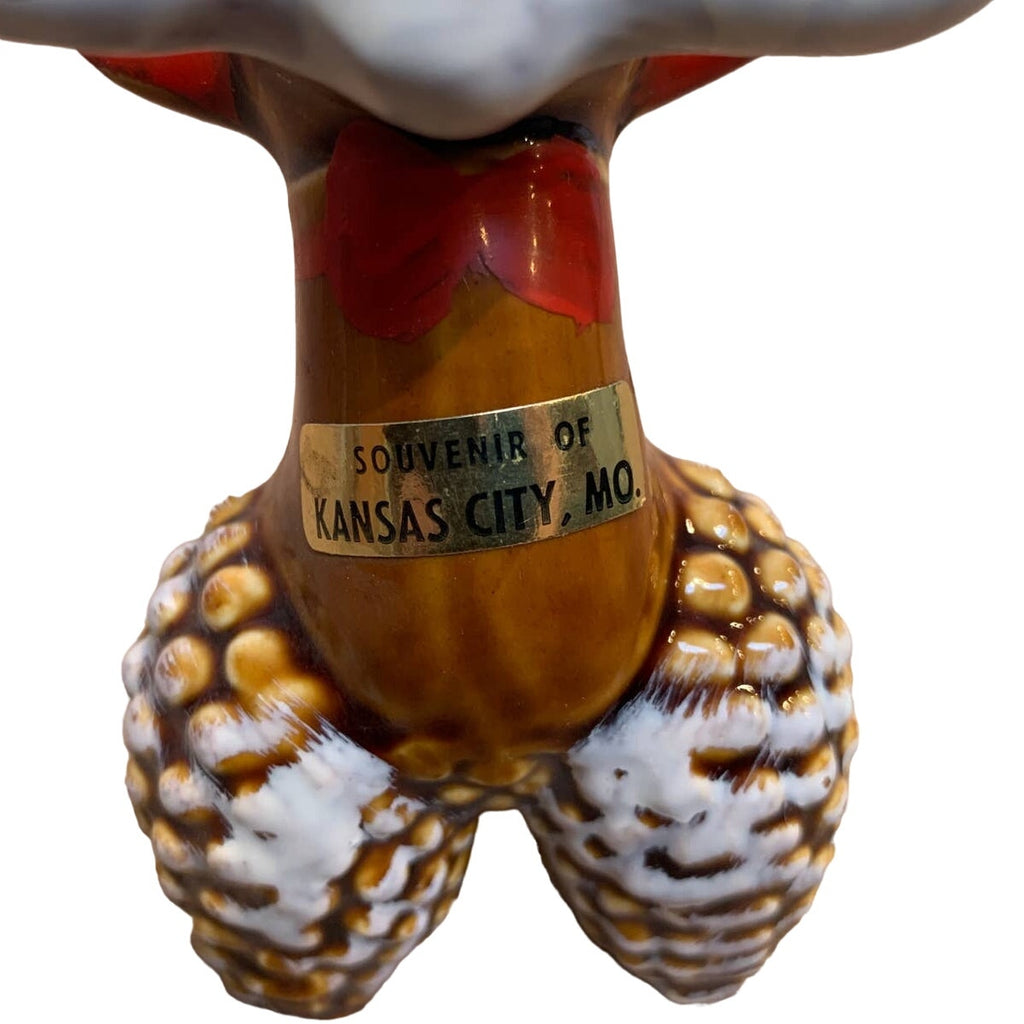 Vintage Made in Japan Souvenir of Kansas City MO Ceramic Dog Figurine Statue