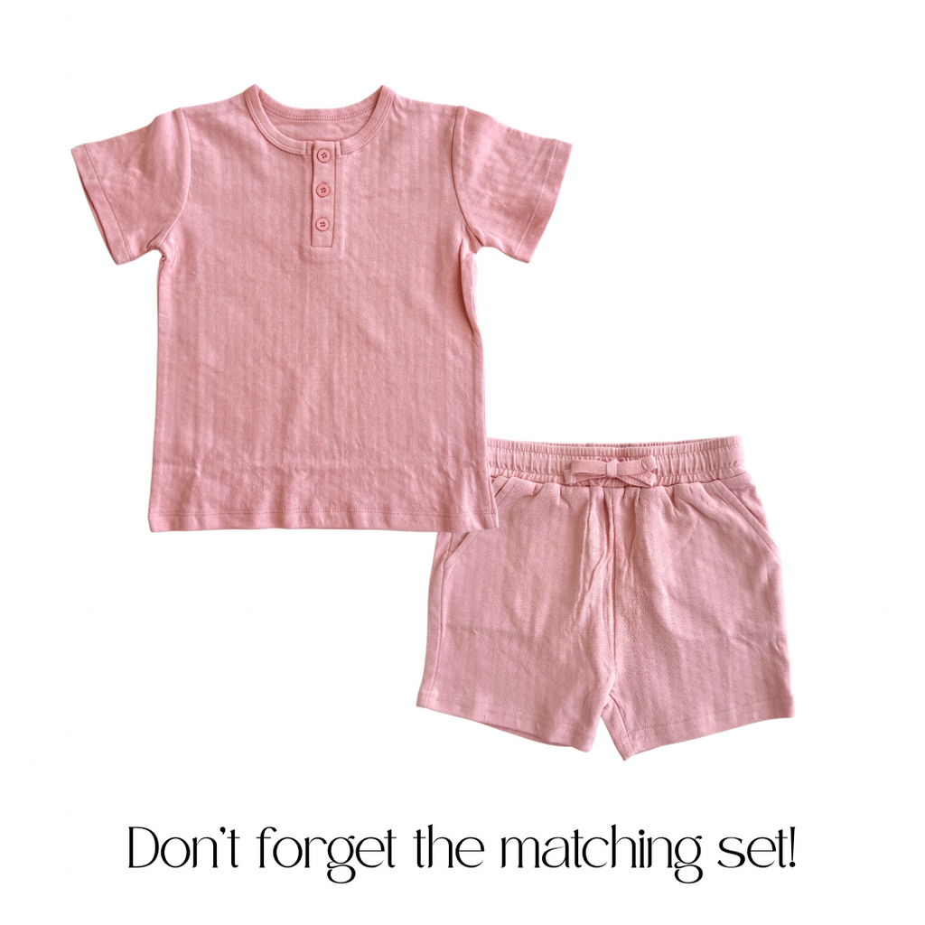 Organic Cotton Pointelle Shorts - Pink