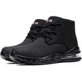 Larnmern Mens 9.5 Black Side Zip Lace Up Food Service Non Slip Air Cushion Shoes