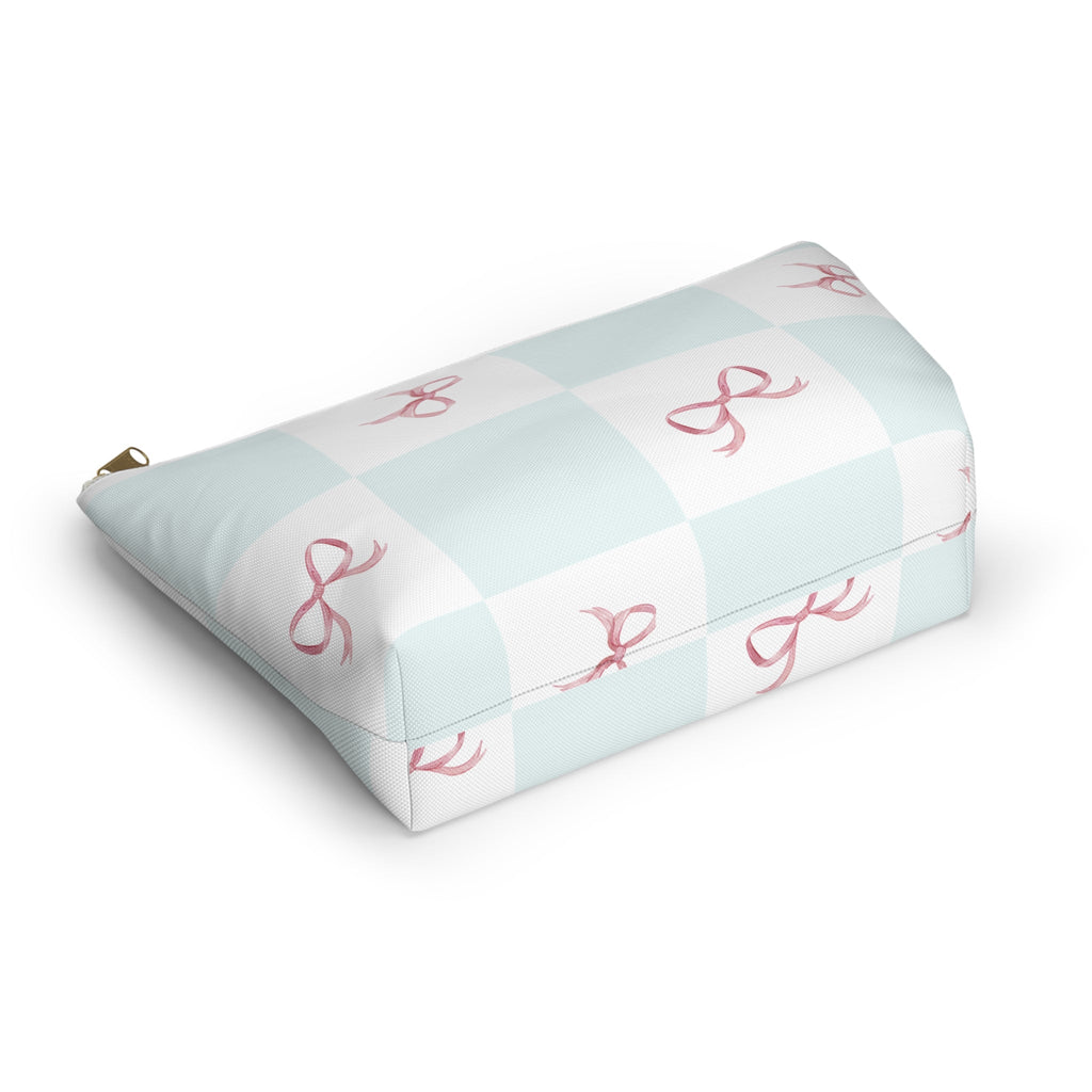 Customizable: Charming Ribbon Accessory Pouch, Makeup Bag, Gift for Her, T-bottom Style, Cute Storage, Birthday Present, Bridesmaid Gift