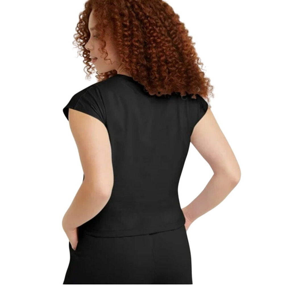 New 5-Pack Hanes Womens Small Black Ringspun Cotton Cap Sleeve Muscle Tees