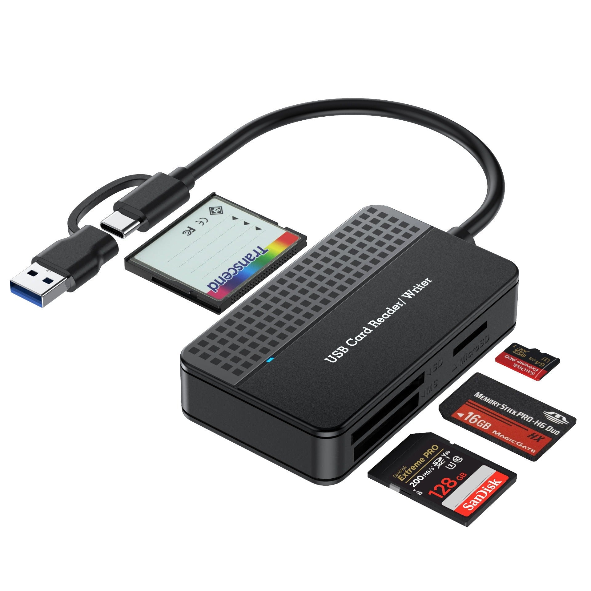 USB 3.0 Four in One USB 3.1 CF SD TF MS Memory Card/DSLR Camera Card Reader Type-c