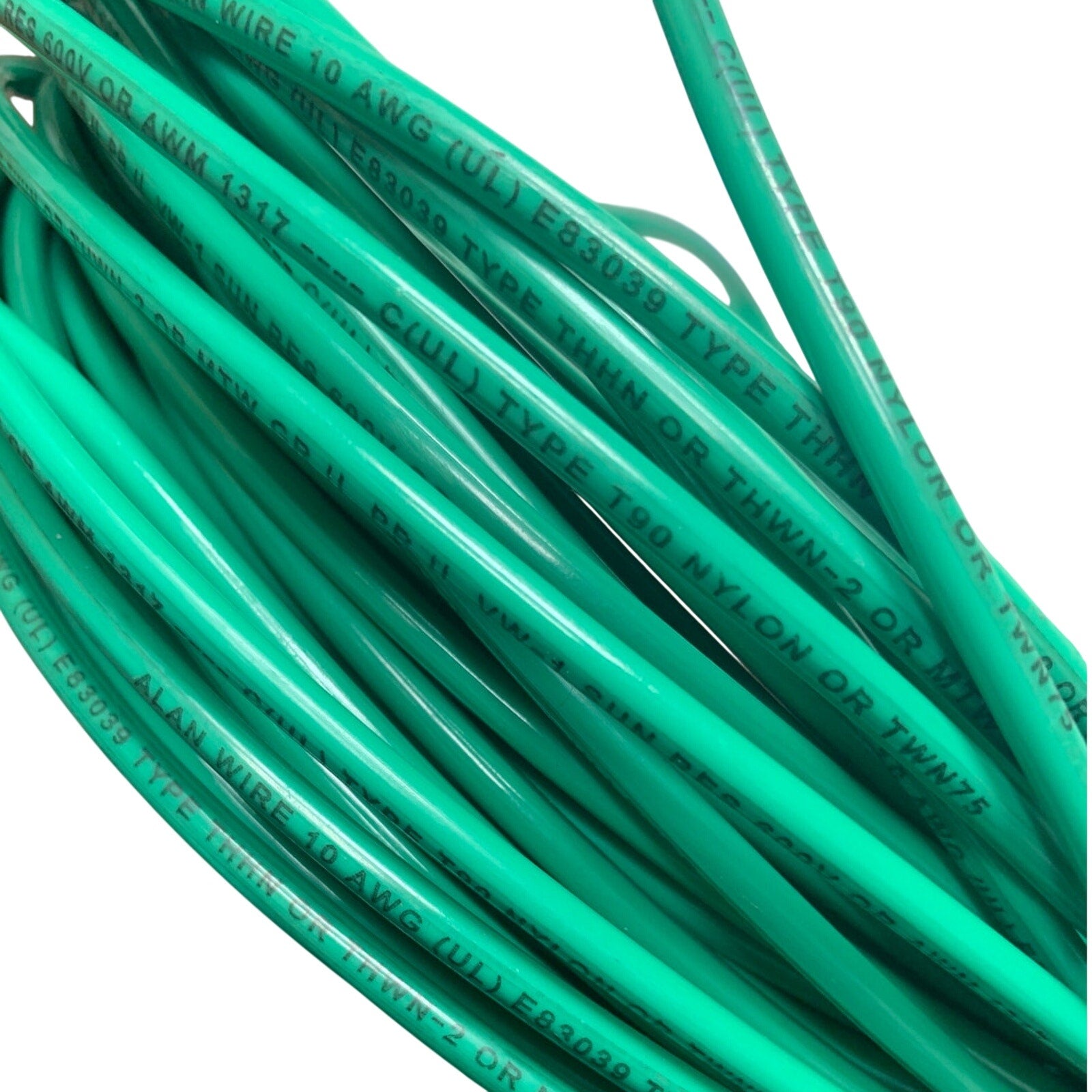 New 25’ Green 10 AWG THHN THWN Stranded Copper Various Brands Wire - Open Box