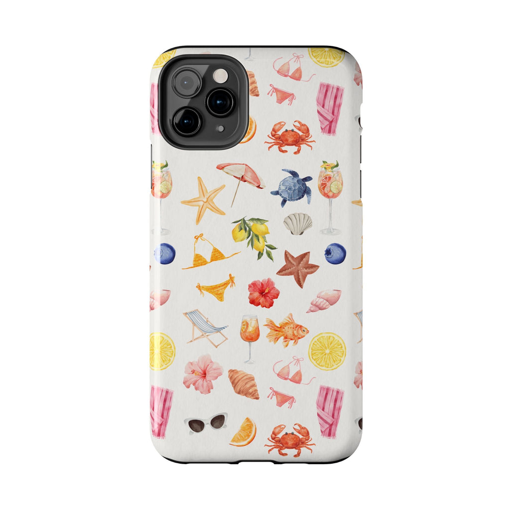 Customizable: Tropical Summer Phone Case, Vivid Coastal Design, Perfect Gift for Beach Lovers, Vacation Memories, Durable Tough Cases